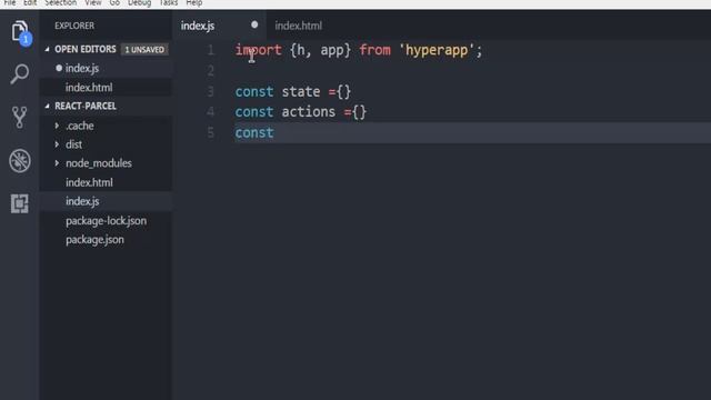 HyperApp Framework - How to Create App using Parcel Bundler смотреть онлайн