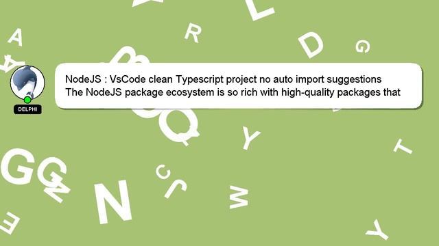 NodeJS : VsCode clean Typescript project no auto import suggestions смотреть онлайн
