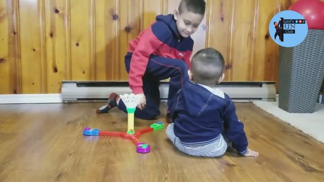 Shoot Ball Game || Teaching Little Brother How To Play