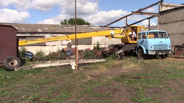 Работа автокрана Ивановец на базе МАЗ 5334 смотреть онлайн