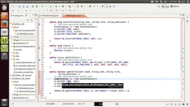 #TutorialAndroidEclipse - Merubah data (Update) dari database/table SQLite di Android Eclipse смотреть онлайн