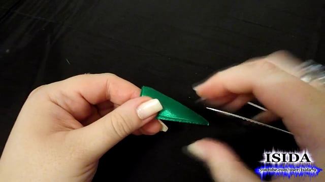 Leaf Kanzashi With Pocket / Листик канзаши с кармашком: DIY. Канзаши. Урок №40