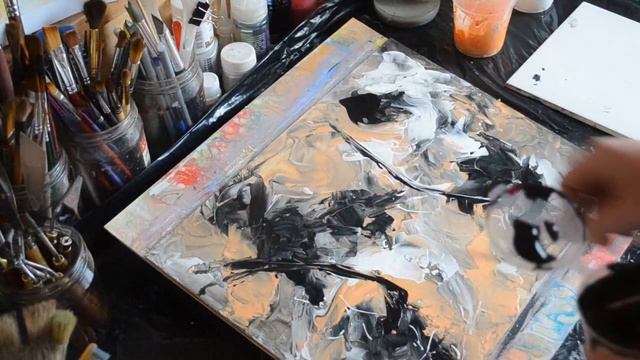 АРТ ХАОС/Как нарисовать абстракцию строительной краской/Просто и весело. смотреть онлайн