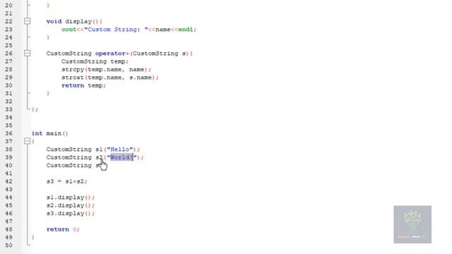 Concatenating two strings using operator overloading in C++ | OOP | KTU смотреть онлайн