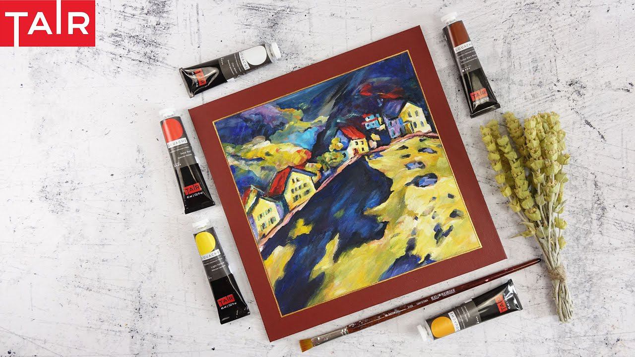 Создаём копию работы Кандинского гуашевыми красками. смотреть онлайн