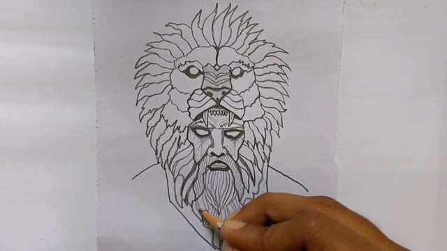 DRAWING THE HERCULES FROM GREEK MYTHOLOGY / DRAWING A LION TATTOO DESIGN / STEP BY STEP ARTWORK смотреть онлайн