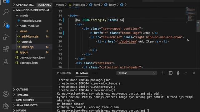 Create an CRUD Application with ExpressJS and MongoDB #5 | generate dynamic content смотреть онлайн