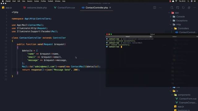 How to Create Laravel Vuejs Contact Form With Flash Message Part 2 смотреть онлайн