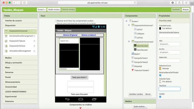 Traductor Yandex Bloques - 2.15 App Inventor 2 смотреть онлайн