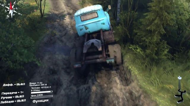 По болоту на Бульдозере! l SpinTires l Симулятор внедорожника #1 смотреть онлайн