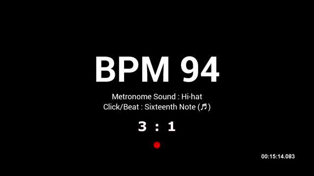 Metronome BPM 94 / Hi-hat / 16th (Closed) смотреть онлайн