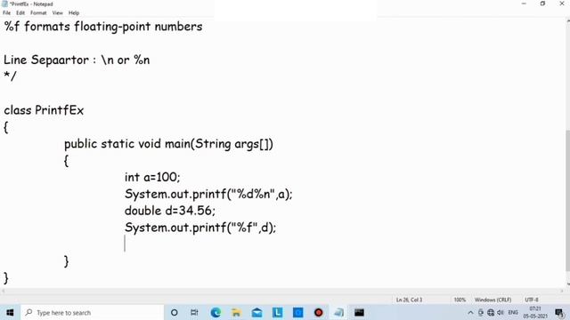 1.6.2. System.out.printf() with practical explanation in TELUGU смотреть онлайн