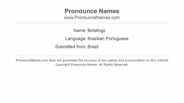 How to pronounce Botafogo (Brazilian Portuguese/Brazil) - PronounceNames.com смотреть онлайн
