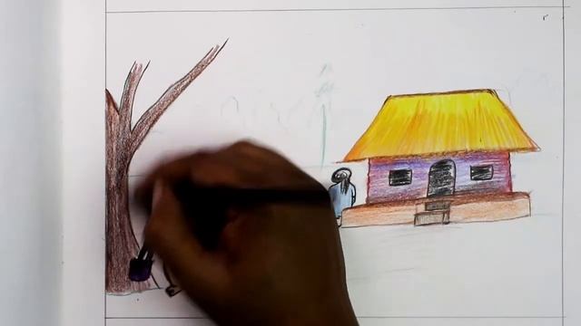 How to Draw a Village Life - Step by Step смотреть онлайн