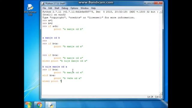 Python 2 - uvjetne naredbe (if, elif, else) #5 смотреть онлайн