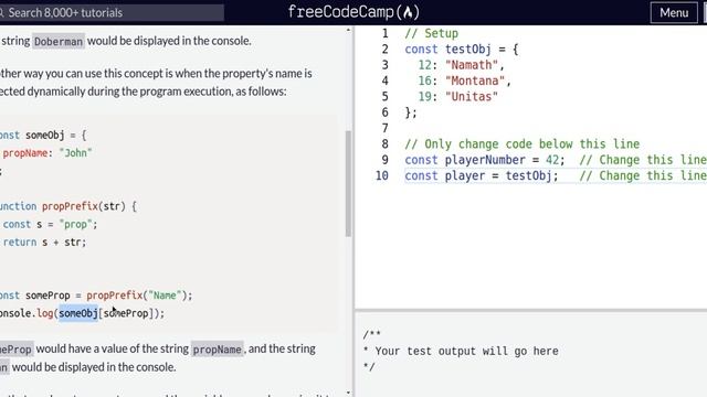 Lesson 86 | Basic JavaScript | Accessing Object Properties with Variables смотреть онлайн