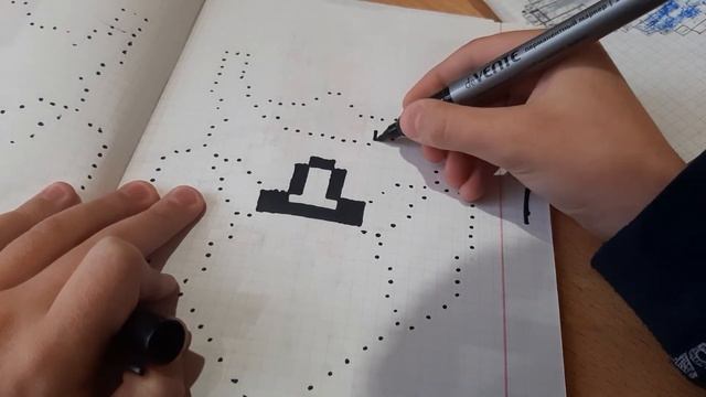 Как нарисовать ворона меха по клеточкам 2 часть смотреть онлайн