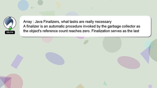 Array : Java Finalizers, what tasks are really necessary смотреть онлайн