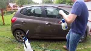 Бесконтактная мойка машины садовыми опрыскивателями. Эксперимент.