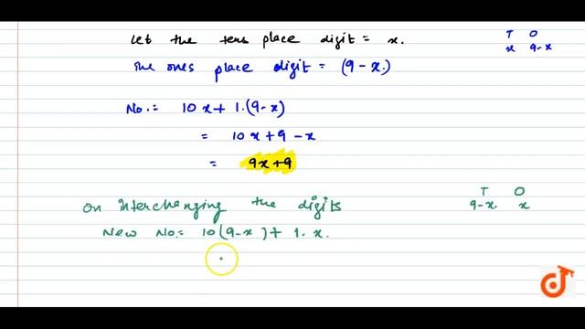 Sum of the digits of a two-digit number is 9. When we interchange the digits, it is found that t... смотреть онлайн