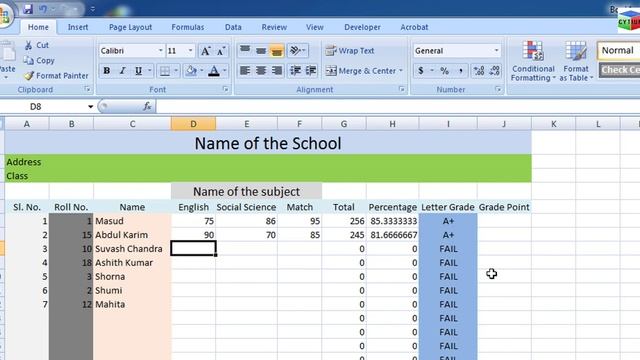 How to Create Mark Sheet, Letter Grade and Grade Point in Excel sheet (Bangla Voice) смотреть онлайн
