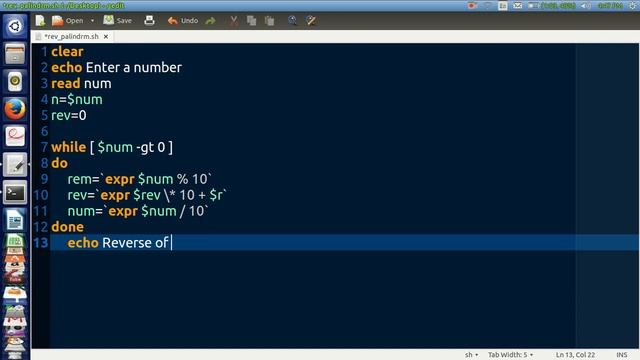 Shell Script to find Reverse of a number and display if its palindrome or not смотреть онлайн
