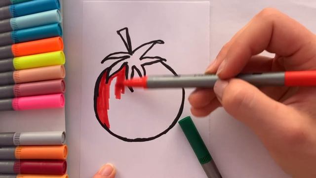 How to draw a PERFECT tomato ? ! An Italian tomato ? смотреть онлайн