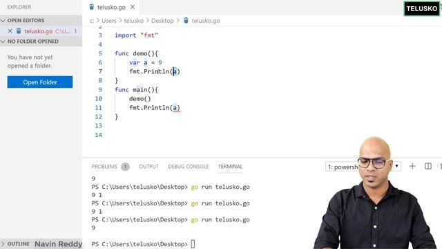 Variable Scope Function Package Level | Golang смотреть онлайн