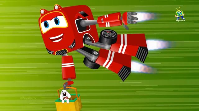 Red Fire Truck with Police Car and Ambulance | Emergency Cars Cartoon for kids смотреть онлайн
