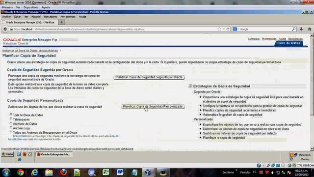 Copia de Seguridad Utilizando Oracle Enterprise Manager смотреть онлайн