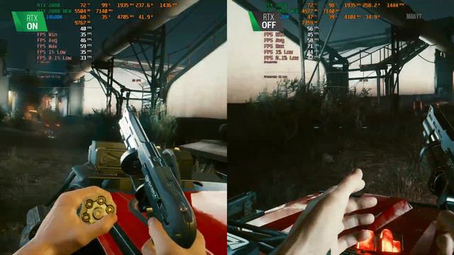 Cyberpunk 2077 - RTX ON vs RTX OFF - RTX 2080 смотреть онлайн