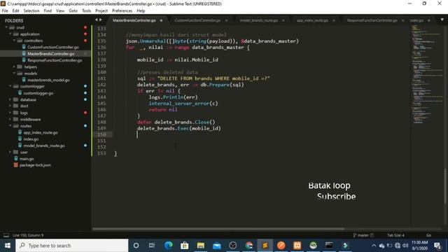 Golang (CRUD) Rest api sting json to database (unmarshal) with echo framework #3 смотреть онлайн