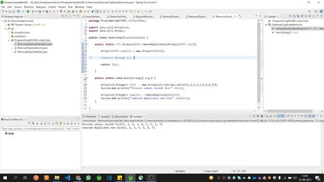 How to remove duplicates value from arraylist traversing list collection framework basics beginners смотреть онлайн