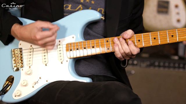 1959 Stratocaster NOS in Daphne Blue with Gold Hardware смотреть онлайн