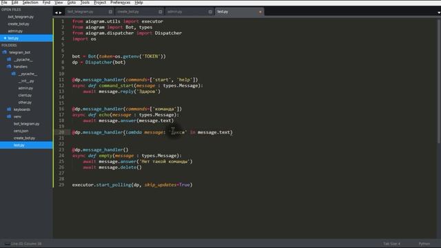 Telegram бот на python aiogram lambda фильтр и фильтр Text.mp4 смотреть онлайн
