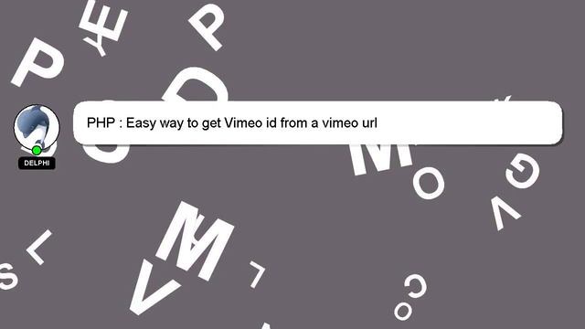 PHP : Easy way to get Vimeo id from a vimeo url смотреть онлайн