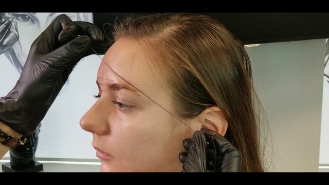 Построение формы бровей с помощью нити смотреть онлайн