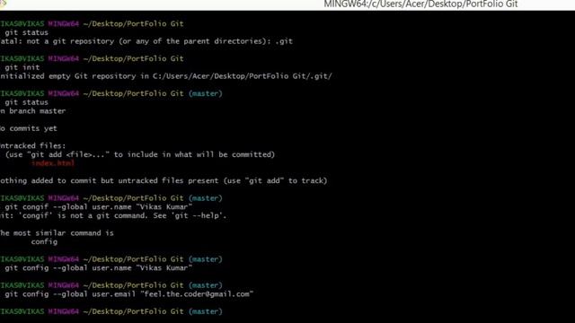 Working With Git | Practical with a portfolio project (Hindi) смотреть онлайн