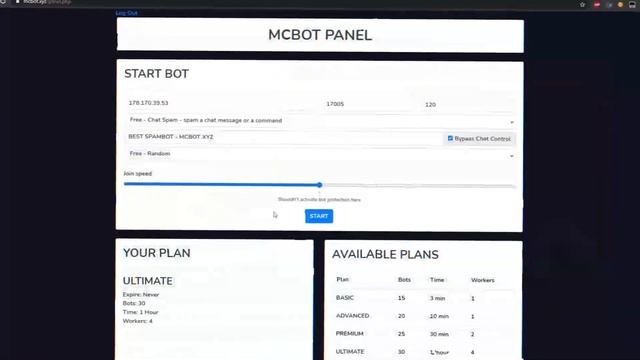 MCBOT.XYZ DEMONSTRATION - BEST MINECRAFT SPAMBOT | NEW MCSTORM.IO 2022