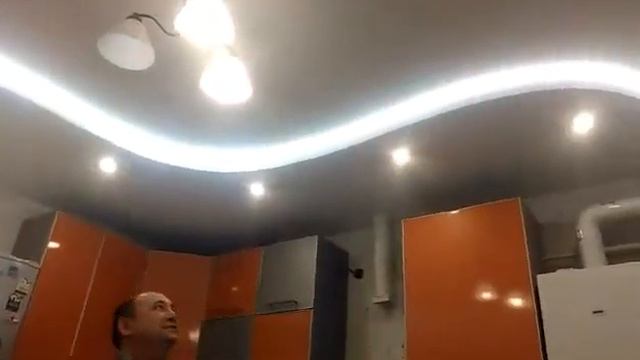 Установили двухуровневый натяжной потолок с подсветкой смотреть онлайн