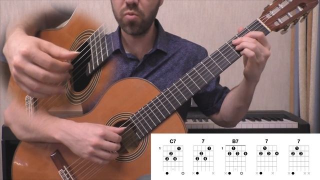 Септаккорды на гитаре (формы: С7, A7, G7, E7, D7) смотреть онлайн