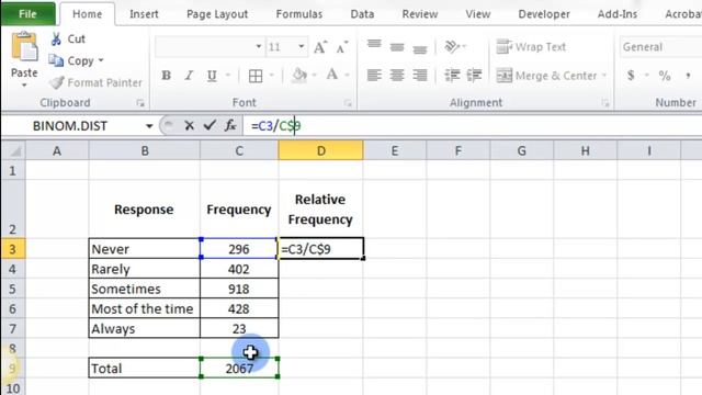 Relative Frequency in Excel 2010 смотреть онлайн