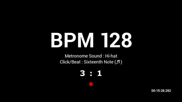 Metronome BPM 128 / Hi-hat / 16th (Closed) смотреть онлайн