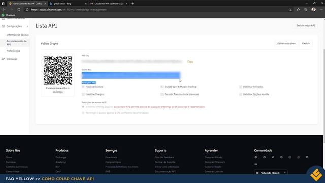 05 - Como criar a chave API na BINANCE - Yellow Crypto смотреть онлайн