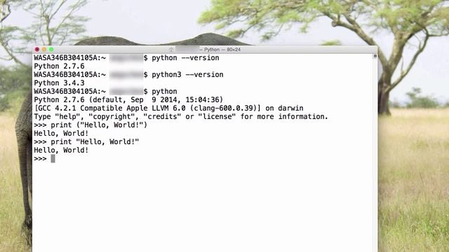 Starting Python: Hello World in OSX's Terminal смотреть онлайн