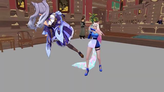MMD Genshin impact vs League of legends Keqing vs Ahri смотреть онлайн