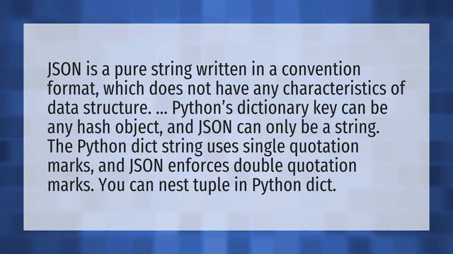 What is difference between JSON and Python dictionary? смотреть онлайн