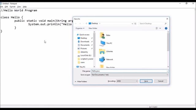 Java Hello World program with Notepad and CMD (Command Prompt) - Java Tutorial | CP Hub смотреть онлайн