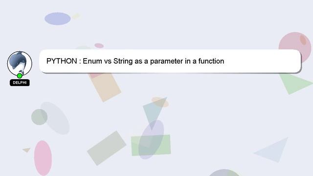 PYTHON : Enum vs String as a parameter in a function смотреть онлайн