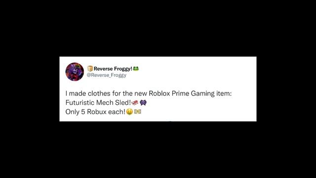 Roblox Prime Gaming item: Futuristic Mech Sled! смотреть онлайн